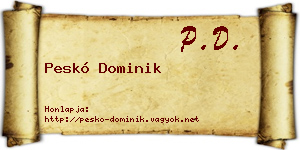 Peskó Dominik névjegykártya